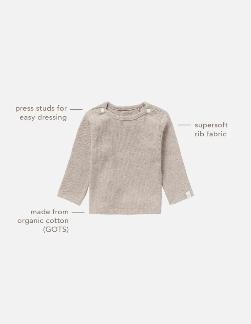 langarmshirt_natal__taupe_2.webp Noppies Shirts | Basics-Langarmshirt Natal -